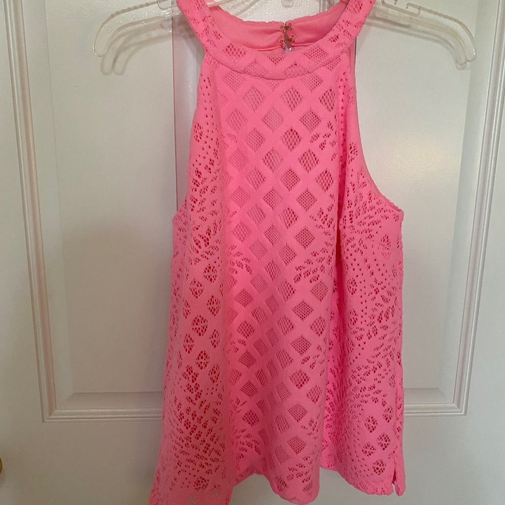 Lilly Pulitzer Women’s Rayanne Lace Halter Top in Pelican Pink, Size S